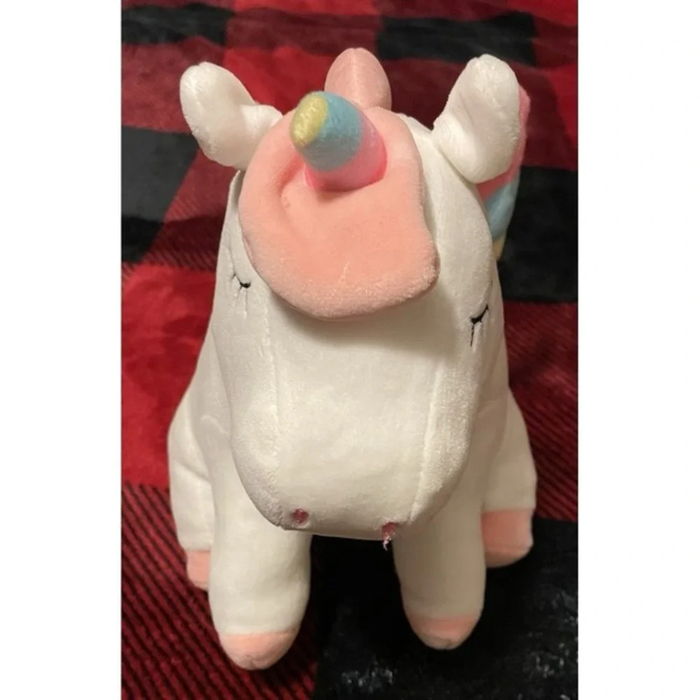 White Pink Unicorn Plush‎ Stuffed Animal With Color Changing Lights